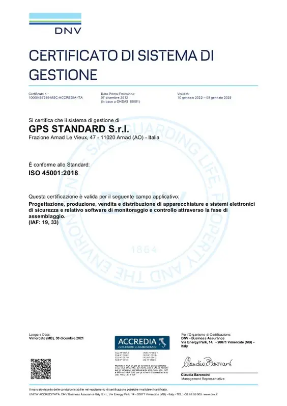 UNI EN ISO  45001:2018 